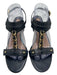 Salvatore Ferragamo Shoe Size 10 Black Leather Gold hardware T Strap Sandals Black / 10