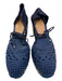 Castaner Shoe Size 40 Navy & Beige Raffia Woven Almond Toe Tie Ankle Wedges Navy & Beige / 40