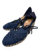 Castaner Shoe Size 40 Navy & Beige Raffia Woven Almond Toe Tie Ankle Wedges Navy & Beige / 40