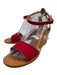 K Jacques Shoe Size 40 Brown & Red Suede open toe Ankle Buckle Wedges Brown & Red / 40