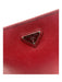 Prada Red Saffiano Leather Clutch Top Zip Logo Silver hardware Bag Red / S