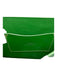 Ann Mashburn Green Leather Flap Clutch Contrast Stitching Bag Green / S