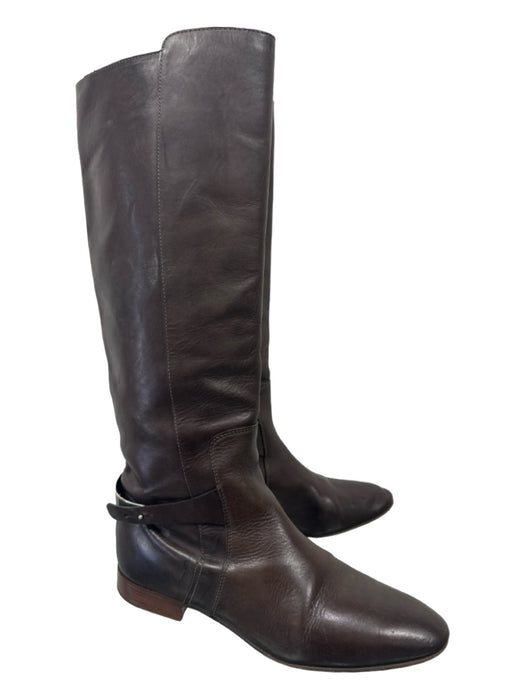 Chloe Shoe Size 39.5 Brown Leather Knee High Almond Toe Slip On Boots Brown / 39.5