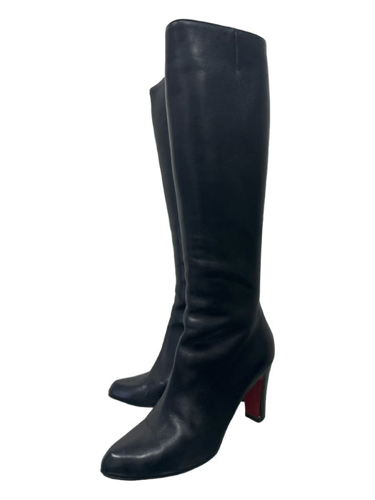 Christian Louboutin Shoe Size 40 Black Leather Knee High Pointed Toe Boots Black / 40