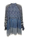 Hemant & Nandita Size M Blue & White Silk Block Printed Tie Dye Babydoll Dress Blue & White / M