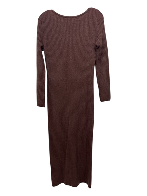 Abercrombie & Fitch Size S Brown Merino Wool Blend Ribbed Button Front Dress Brown / S