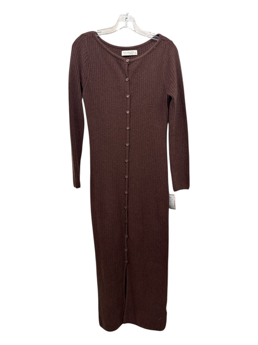 Abercrombie & Fitch Size S Brown Merino Wool Blend Ribbed Button Front Dress Brown / S