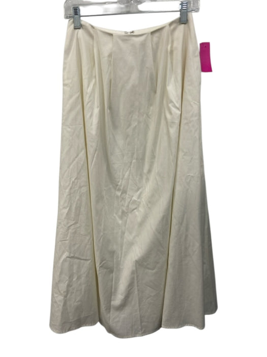 Reformation Size 4 White Cotton Blend Back Zip Maxi Skirt White / 4