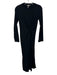 A Piece Apart Size S Black Cotton Blend Long Sleeve Midi Twist Detail Dress Black / S