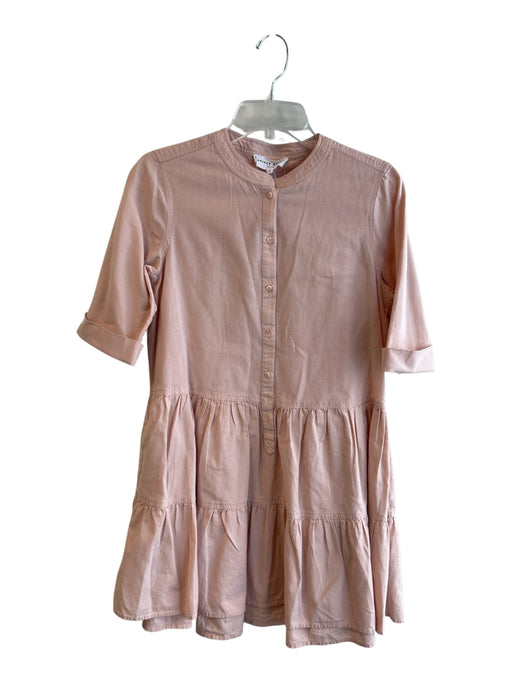 Apiece Apart Size XS Pink Organic Cotton & Linen Mandarin Collar Solid Dress Pink / XS