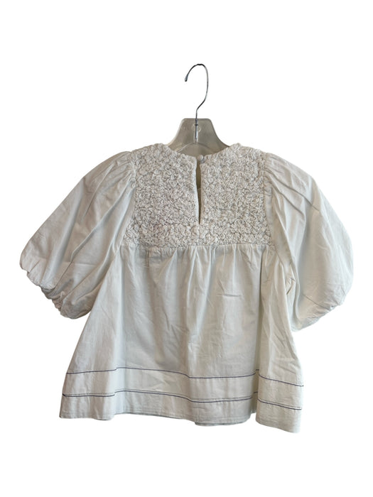 Saylor Size XS White 100% Cotton Round Neck Contrast Stitch Short Sleeve Top White / XS