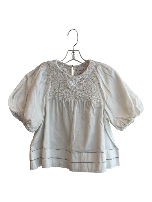 Saylor Size XS White 100% Cotton Round Neck Contrast Stitch Short Sleeve Top White / XS