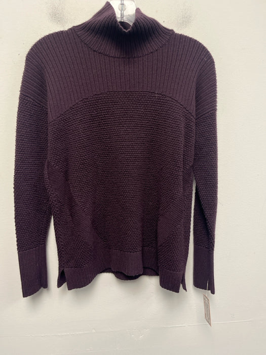 Lululemon Size 10 Dark Purple Wool Long Sleeve Chunky Knit turtle neck Sweater