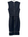 Nicholas Size 4 Black Viscose & Polyamide Mesh Detail Plunge V Neck Dress Black / 4