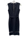 Nicholas Size 4 Black Viscose & Polyamide Mesh Detail Plunge V Neck Dress Black / 4