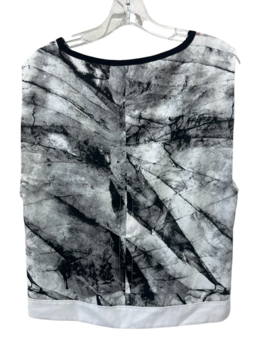 Helmut Helmut Lang Size P White & Multi Polyester Sleeveless Marble Print Top White & Multi / P