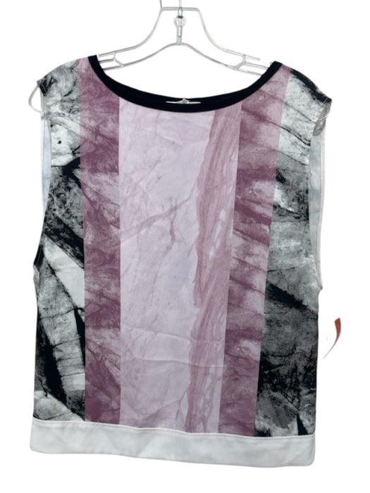 Helmut Helmut Lang Size P White & Multi Polyester Sleeveless Marble Print Top White & Multi / P