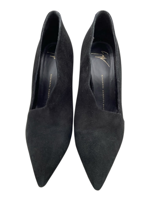 Giuseppe Zanotti Shoe Size 38.5 Black Leather Suede Pointed Toe Stiletto Pumps Black / 38.5