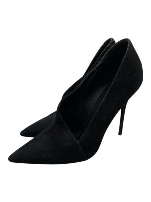 Giuseppe Zanotti Shoe Size 38.5 Black Leather Suede Pointed Toe Stiletto Pumps Black / 38.5