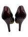 Gucci Shoe Size 8.5 Merlot Red Patent Leather open toe Horsebit Stiletto Pumps Merlot Red / 8.5