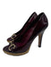 Gucci Shoe Size 8.5 Merlot Red Patent Leather open toe Horsebit Stiletto Pumps Merlot Red / 8.5