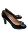 Bally Shoe Size 39.5 Black Leather Almond Toe Silver Buckle closed heel Pumps Black / 39.5