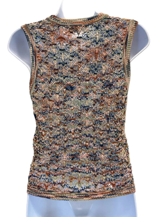 Zimmermann Size 1/S Beige & Multi Cotton Marled Open Knit Sleeveless Skirt Set