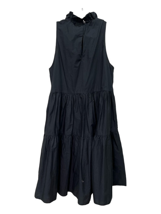Joie Size XS Black Cotton Ruffle Neck Sleeveless Shift Keyhole Back Dress Black / XS