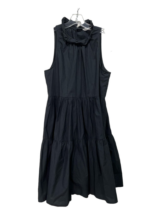 Joie Size XS Black Cotton Ruffle Neck Sleeveless Shift Keyhole Back Dress Black / XS