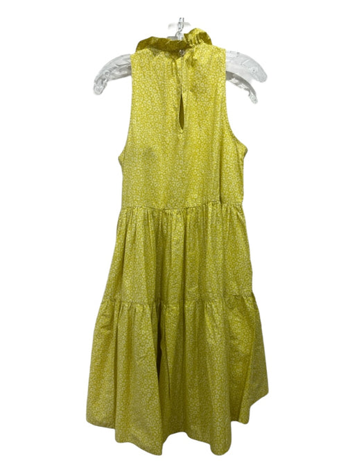 Joie Size XS Green Cotton Ruffle Neck Sleeveless Shift Keyhole Back Dress Green / XS