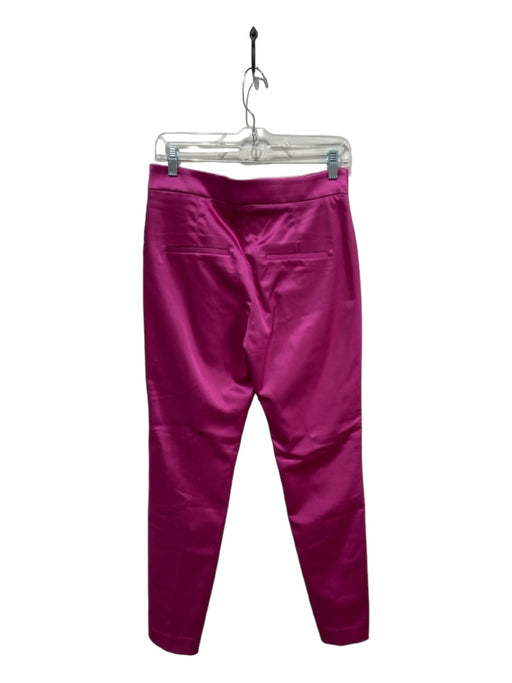 Veronica Beard Size 6 Pink Acetate Blend Mid Rise Skinny Satin Front Seam Pants Pink / 6