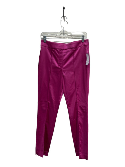 Veronica Beard Size 6 Pink Acetate Blend Mid Rise Skinny Satin Front Seam Pants Pink / 6