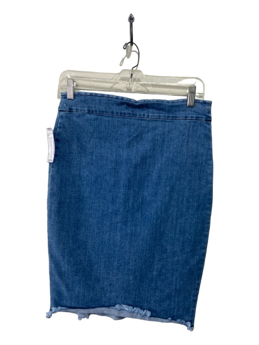 Avenue Montaigne Size 4 Light Wash Cotton Denim Elastic Waist Knee Length Skirt Light Wash / 4