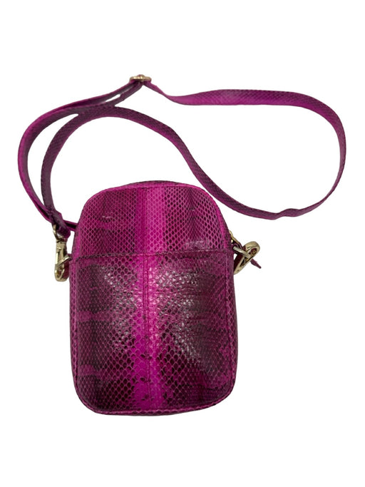 Beirn Purple Snake Embossed Crossbody Top Zip Gold Hardware Bag Purple / XS