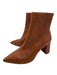 J Crew Shoe Size 8 Camel Brown Leather Ankle Pointed Toe Block Heel Booties Camel Brown / 8