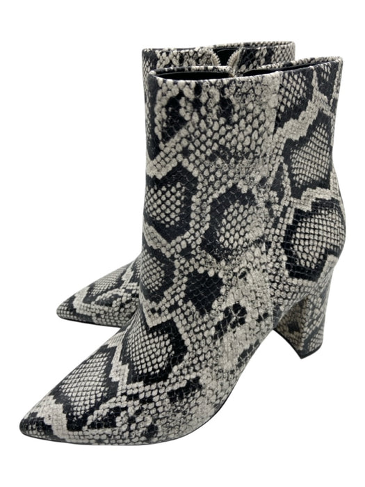 Marc Fisher Shoe Size 8 Black & Grey Reptile Embossed Calf High Booties Black & Grey / 8