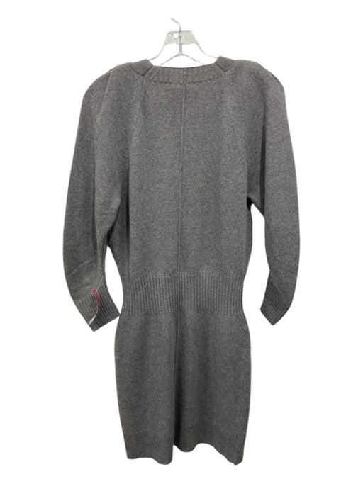 Brochu Walker Size S Gray Wool V Neck Long Sleeve Elastic Waist Mini Dress Gray / S