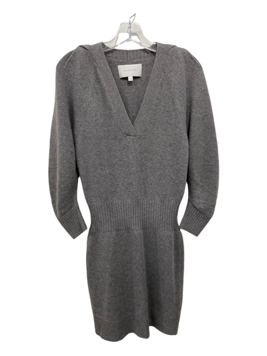 Brochu Walker Size S Gray Wool V Neck Long Sleeve Elastic Waist Mini Dress Gray / S