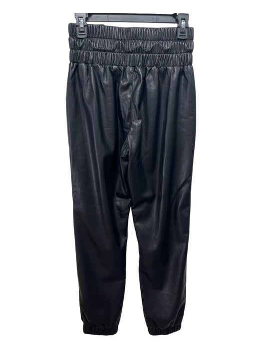 Joie Size XS Black Polyurethane Elastic Drawstring Jogger Pockets Pants Black / XS