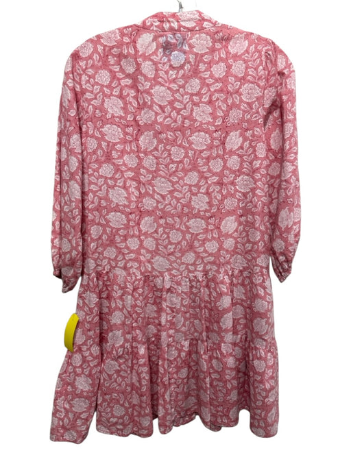CJ Laing Size S Pink & White No Fabric Tag Floral 3/4 Balloon Sleeve Dress Pink & White / S