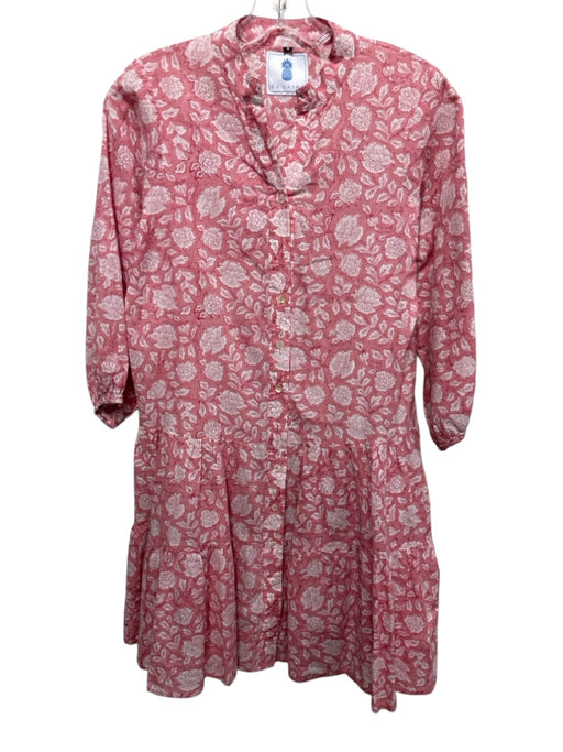 CJ Laing Size S Pink & White No Fabric Tag Floral 3/4 Balloon Sleeve Dress Pink & White / S