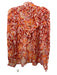 Love The Label Size S Mixed Oranges Viscose Floral Long Sleeve Ruffle Top Mixed Oranges / S