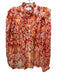 Love The Label Size S Mixed Oranges Viscose Floral Long Sleeve Ruffle Top Mixed Oranges / S