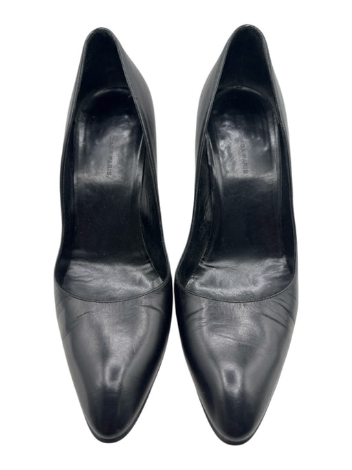Balenciaga Paris Shoe Size 38.5 Black Leather Upper Pointed Almond Toe Pumps Black / 38.5