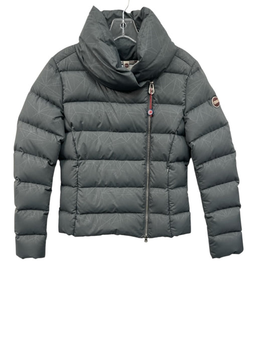 Colmar Size 42 Gray Polyester Duck Down Shimmer Zip Front Puffer Jacket Gray / 42