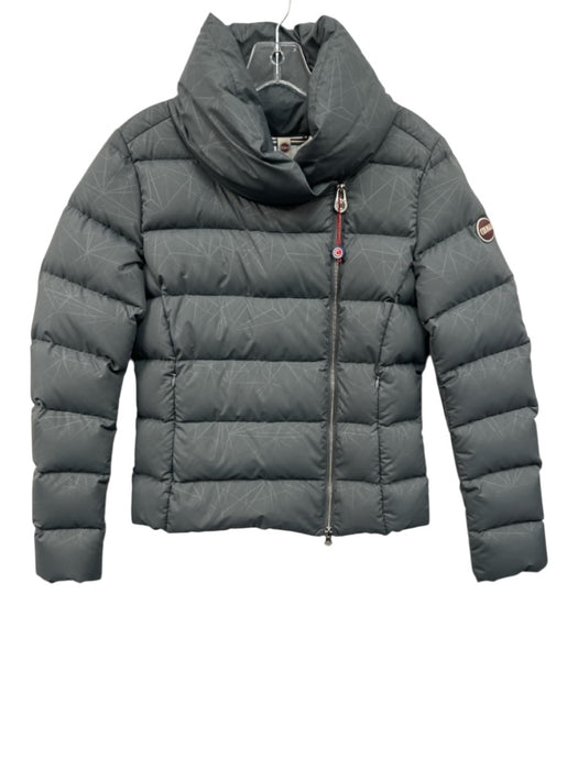 Colmar Size 42 Gray Polyester Duck Down Shimmer Zip Front Puffer Jacket Gray / 42
