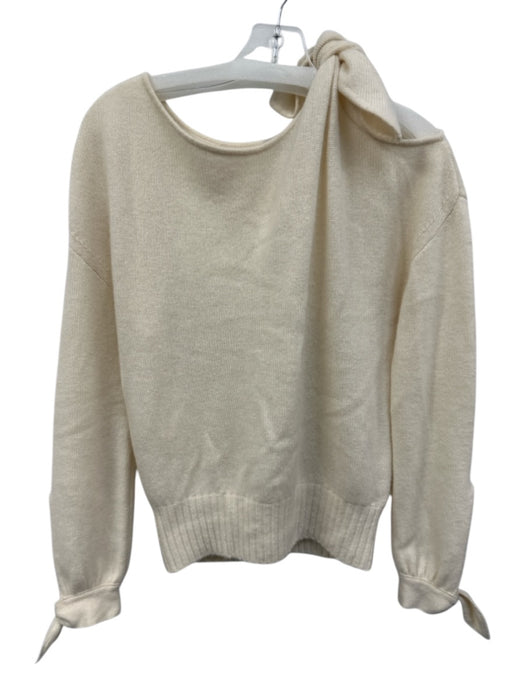 Derek Lam 10 Crosby Size XS Cream White Cashmere Long Sleeve Tie Detail Sweater Cream White / XS