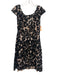 Yoana Baraschi Size 4 Black Nylon Lace Boat Neck Cap Sleeve Slip Inc. Dress Black / 4