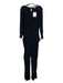 Diane Von Furstenberg Size 6 Black Rayon Boat Neck Back Keyhole Jumpsuit Black / 6