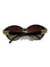 Chloe Brown Acetate Gold Hardware Cat Eye Ridges Sunglasses Brown